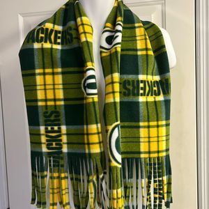 Green Bay Packers Vibrant Soft Cozy Green Yellow White Fleece Football Scarf- OS